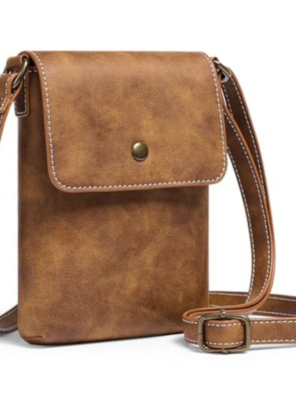 🆕 Crossbody Purse For Women Leather Crossbody Bag For Women Cell Phone - Brown